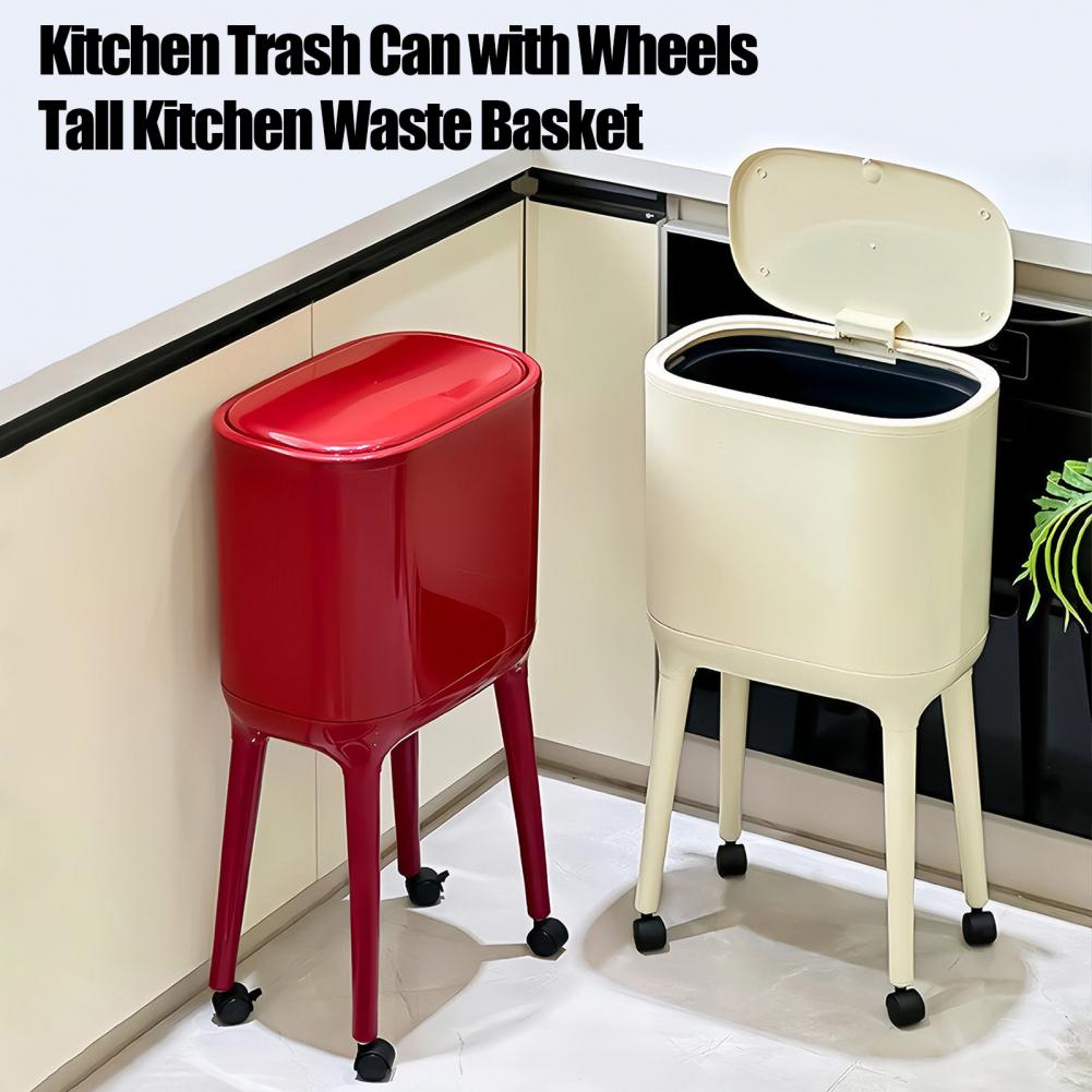 Commercial Kitchen On Wheels - Мусорное ведро для кухни с пресс-крышкой,