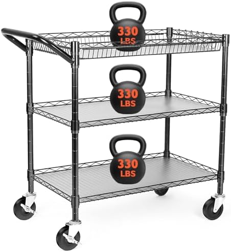 Commercial Kitchen On Wheels - Прочная универсальная тележка, грузоподъемность 990 фунтов,